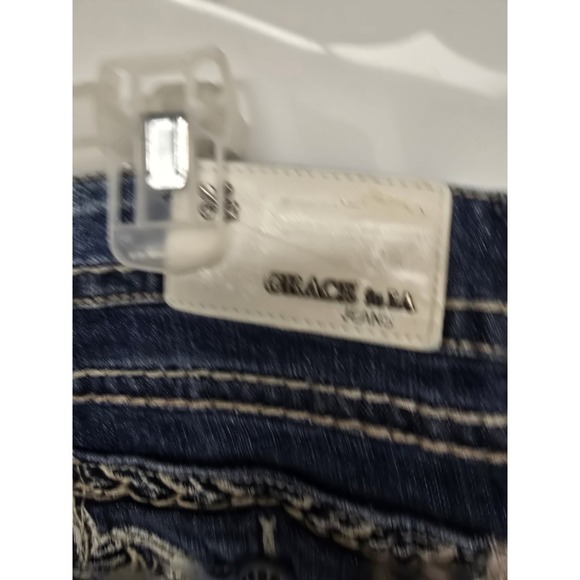 Grace in LA‎ Jeans Women 30x33 Easy Fit Mid Rise Bootcut Embellished Embroidery - Picture 5 of 14